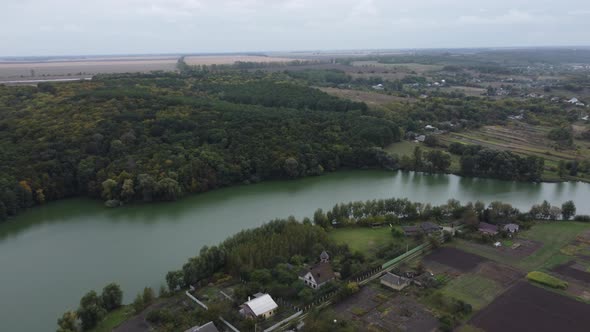 river in a village in Ukraine