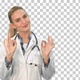 Female doctor show Ok sign looking at, Alpha Channel - VideoHive Item for Sale