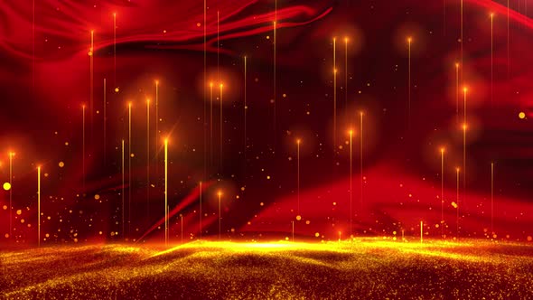 Red Silk Particles Background