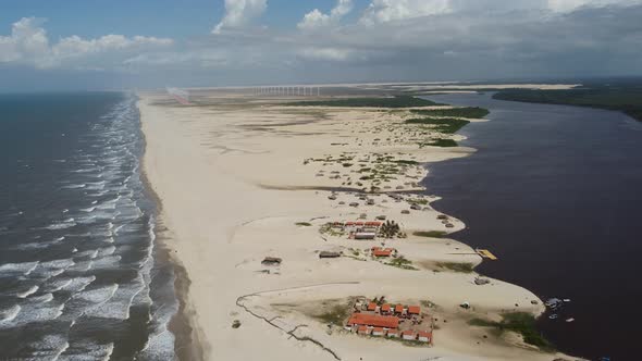 Brazilian landmark rainwater lakes and sand dunes. Lencois Maranhenses Brazil.