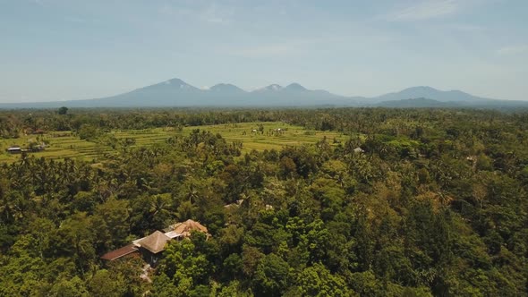 Mountain Landscape with Valley and Village Bali, Indonesia