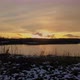Hovering Over a Large and Big Lake at Sunset - VideoHive Item for Sale