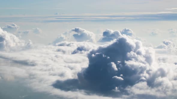 Clouds and Blue Sky Seen From Plane