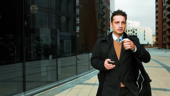 Businessman with Coffee Outdoor