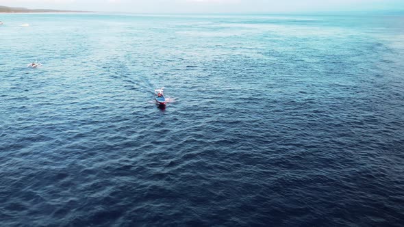 Drone Flying Around Boats in Nusa Penida