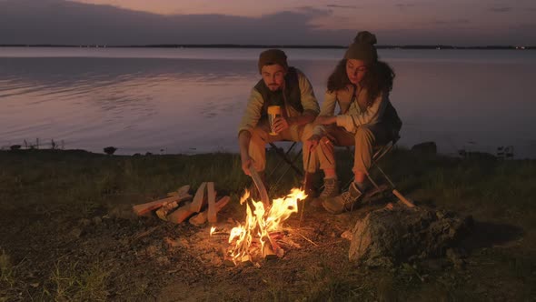 Couple Enjoying Camping