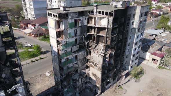 War in Ukraine  Ruined Residential Building in Borodyanka