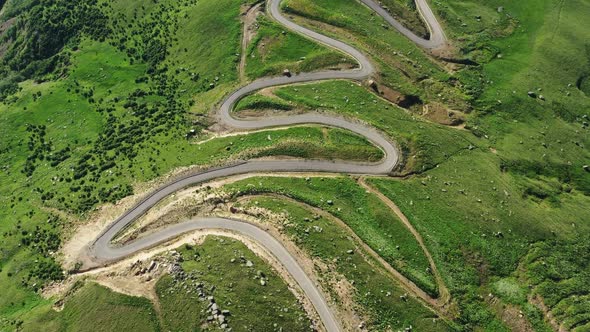 Winding Road Passing Through Mountain