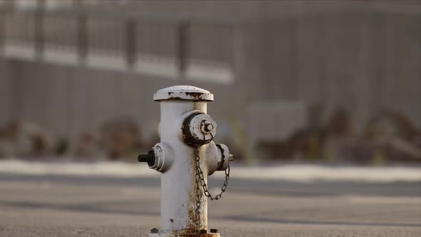 Rusty Fire Hydrant at Sunny Day