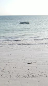 Tanzania  Vertical Video of the Ocean Near the Coast of Zanzibar Slow Motion