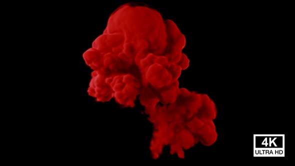 Explosion Red Color Smoke 4K