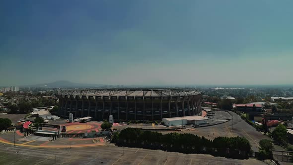 AEREAL SHOT OF AZTECA STADIUM