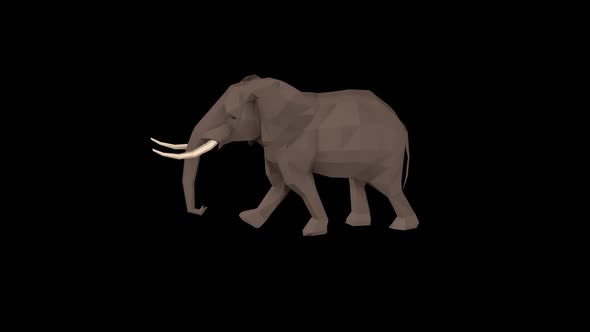 Low Poly Elephant Walk