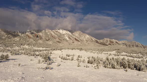 Aerial shot of the mountains near Boulder Colorado