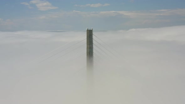 Aerial View of the Top of the Pylons of the Russian Bridge