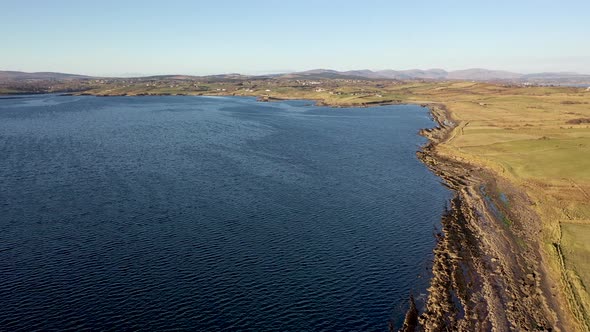 Aerial View of the Mazing Coast at St Johns Point Next to Portned Island in County Donegal  Ireland