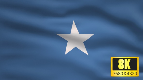 8K Somalia Windy Flag Background