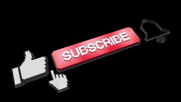 3D Like Subscribe Notification Button in Pixel style alt
