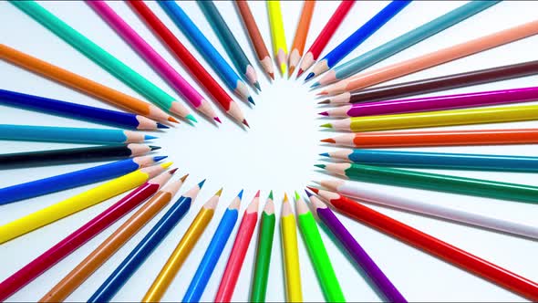 Heart of colored pencils.