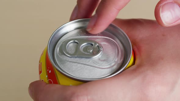 Blind Person Opening Bottle Using His Fingers Poorly Seeing Man or Woman Opens Lemonade Disabled