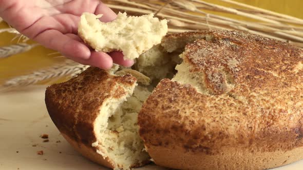 Breakfast of fresh baked homemade hot bread.