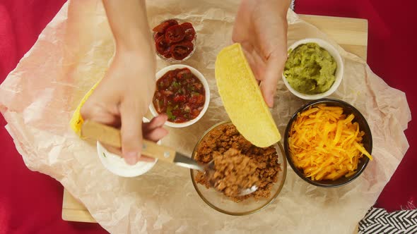 Traditional Mexican Food on Table Tex Mex Cuisine