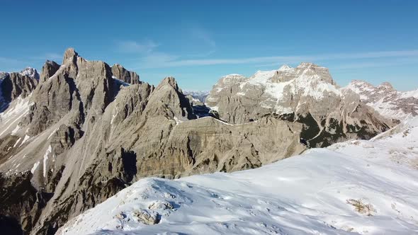 Flying over the Mountain Peak