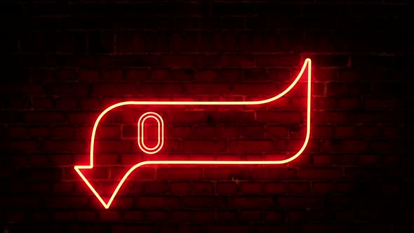 Glowing Neon Red Open Sign Arrow alt