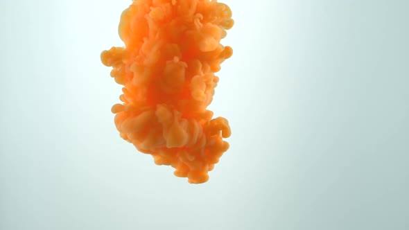 Orange ink in water, Slow Motion