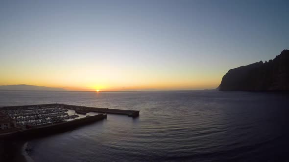 Sunset timelapse over the Los Gigantes Harbour, Tenerife