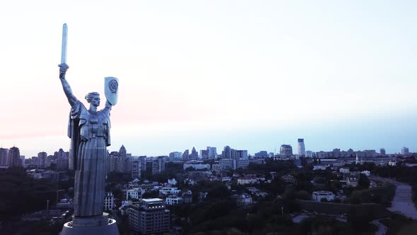 Monument Motherland. Aerial. Kyiv. Ukraine