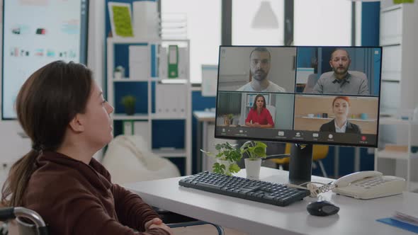 Invalid Employee During Virtual Meeting Talking on Videocall