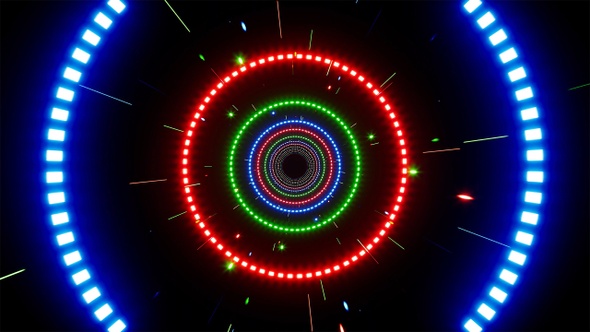 VJ Loop Colorful Circle Light and Glitter Particles