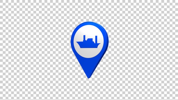 Seaport Map Pin Location Icon