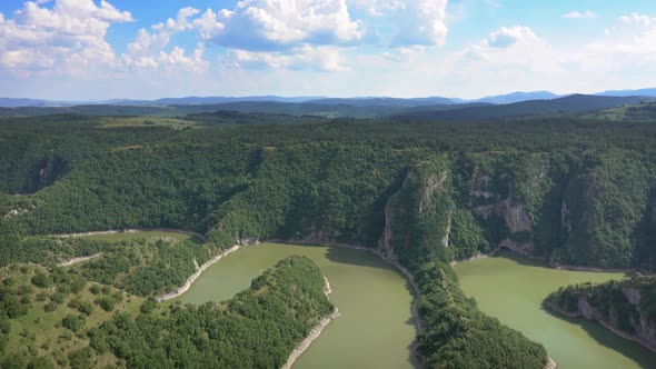 Meanders at Rocky River Uvac Gorge in Serbia