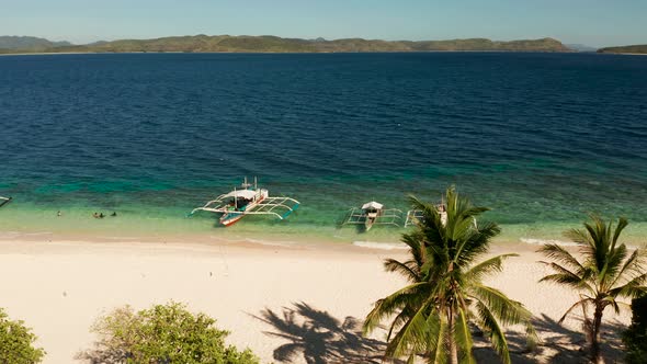 Seascape with Tropical Beach and Sea