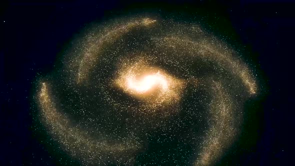 Animation of Glowing spiral galaxy