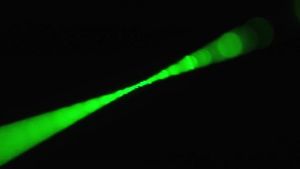 Green Laser Ray Black Background