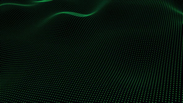Abstract digital wave dots flow