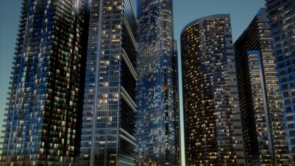 City Skyscrapers at Night