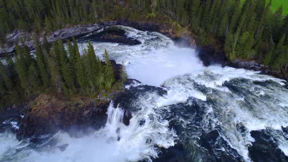 Ristafallet Waterfall in the Western Part of Jamtland