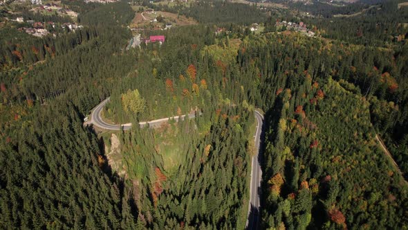 Aerial Shot of Beautiful Carpathians Mountain Ukraine