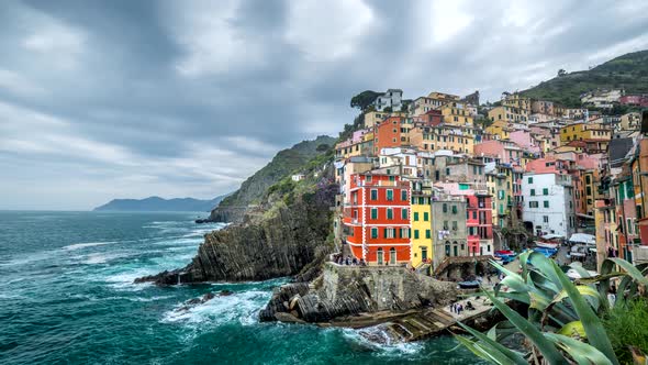 Timelapse of Riomaggiore Village, Cinque Terre, Liguria, Italy