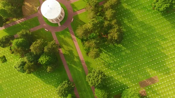 Omaha Cemetery aerial view in Normandy