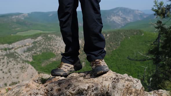 Front View Low Section of Man Enjoying Time in Nature