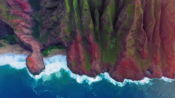 Beautiful Na Pali Coast National Park Pure Hawaii Island  Volcano Landscape