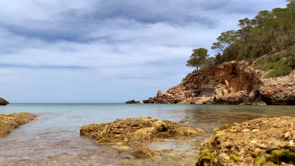 Cala Xuclar beach in Ibiza, Spain