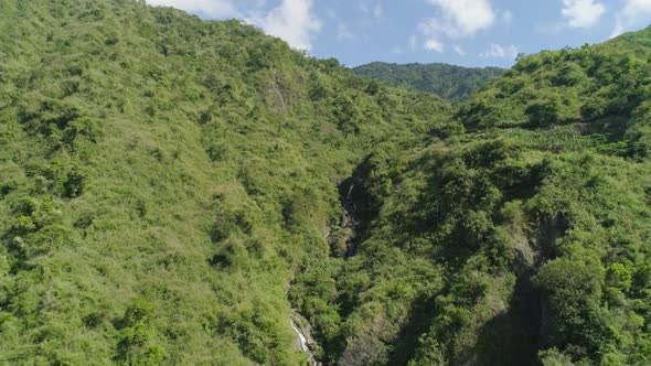 Waterfall in the Mountains.