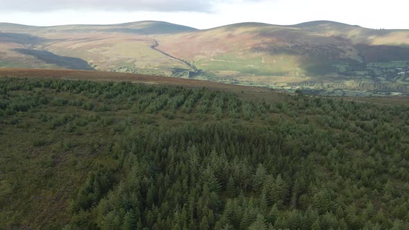 Unutilized lands Wicklow mountains Ireland aerial Europe