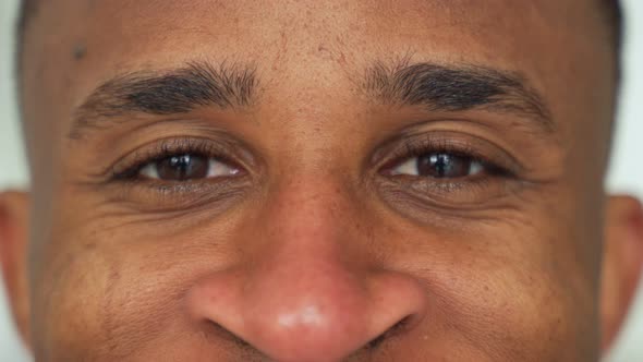 Close-up of a Black Man's Eyes. Eyes of a Thoughtful Man